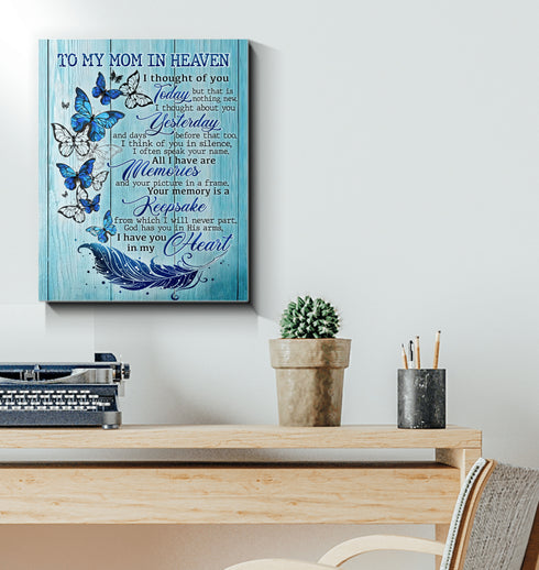 To My Mom In Heaven - Gift From Daughter Son - Matte Canvas, Print Wall Art